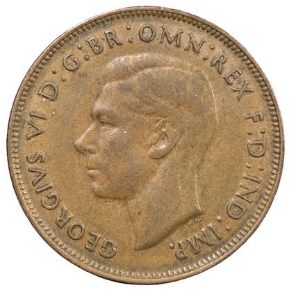 1946 Australian Penny - Considered scarce -  Fine with Adhesive Traces