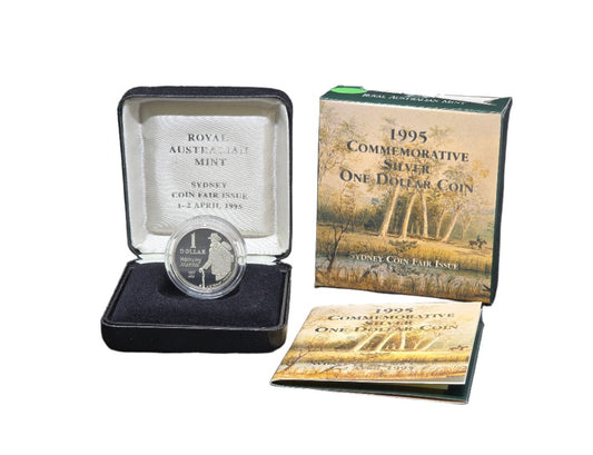1995 Silver Proof $1 Coin - Centenary of Banjo Paterson's "Waltzing Matilda" - Sydney Coin Fair