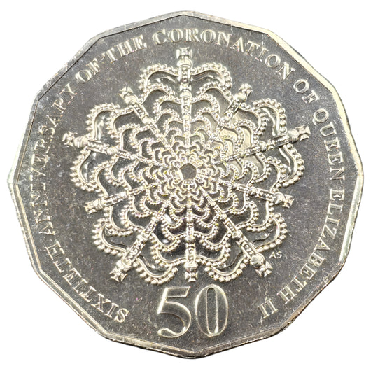 2013 50c Coin - 60th Anniversary of the Coronation of Her Majesty Queen Elizabeth II