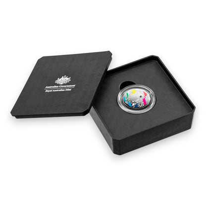 2026 50c Coloured Silver Proof Coin - 70th Anniversary of First Television Broadcast