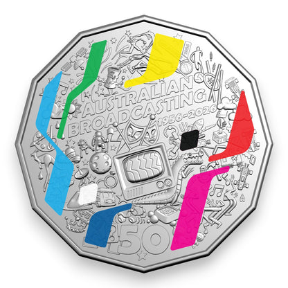 2026 50c Coloured Uncirculated Coin - 70th Anniversary of First Television Broadcast