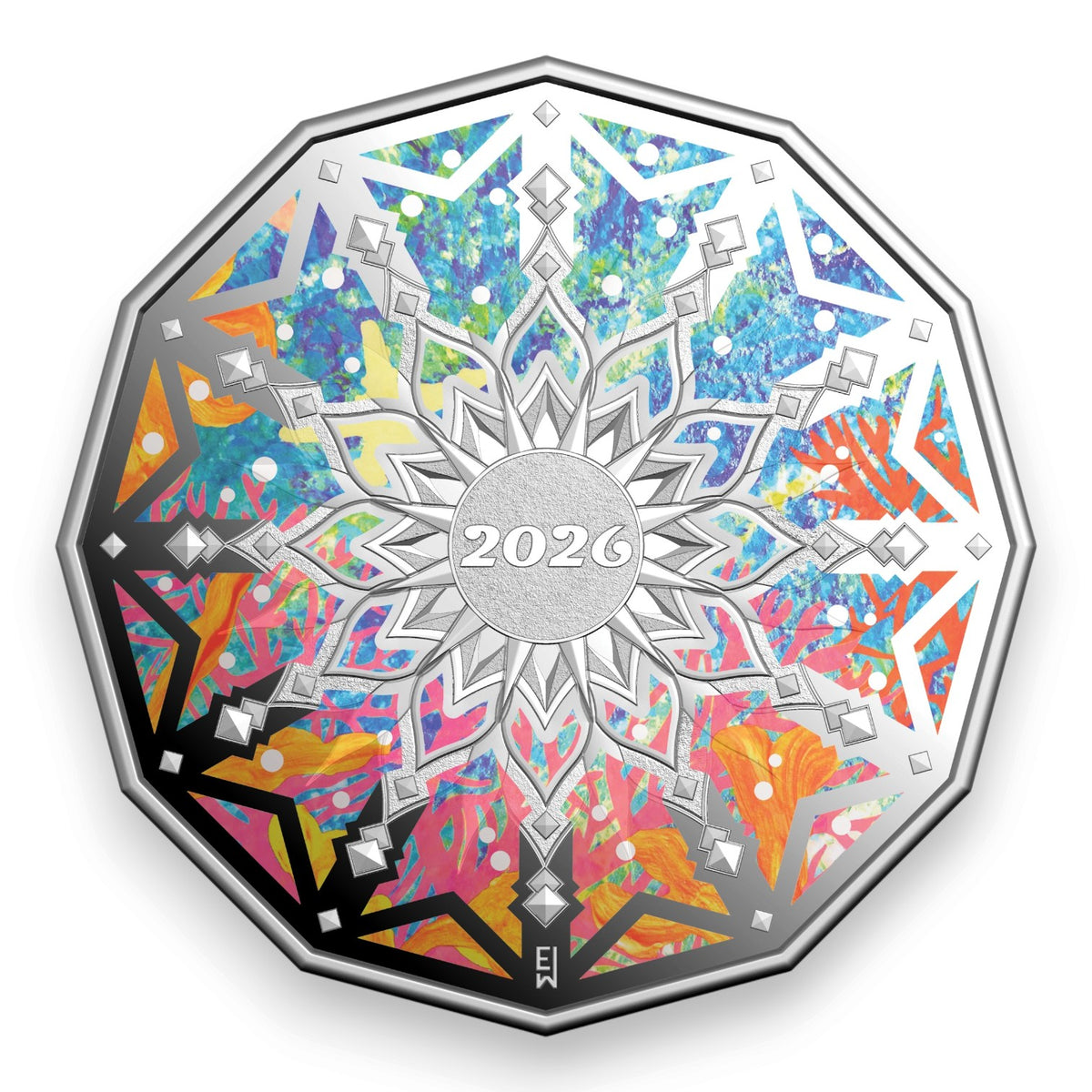 2026 50c Coloured Fine Silver Proof Coin – Christmas Decoration