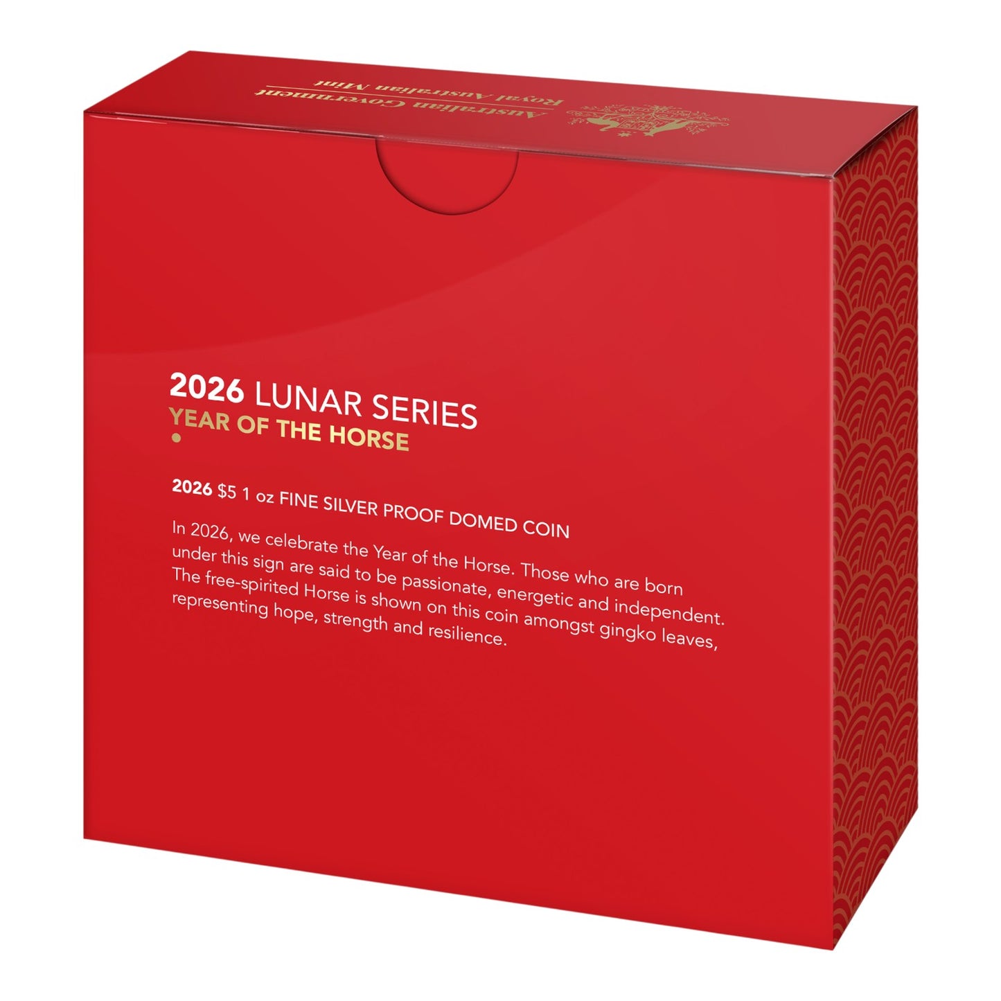 2026 $5 1oz Fine Silver Proof Domed Coin - Lunar Series - Year of the Horse