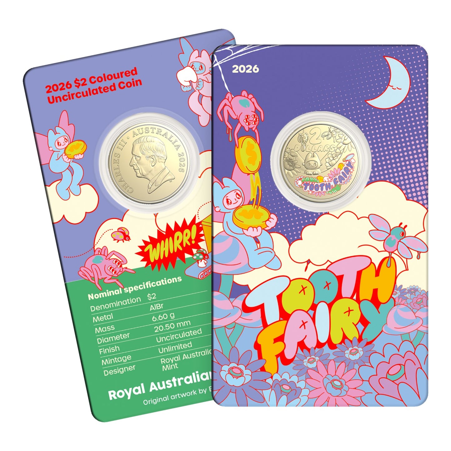 2026 $2 Coloured Uncirculated Coin - Tooth Fairy