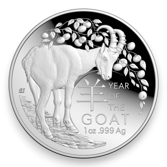 2027 $5 1 oz Fine Silver Proof Domed Coin - Year of the Goat