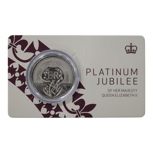 2022 50c CuNi Uncirculated Coin - Platinum Jubilee of HM Queen Elizabeth II (Card damage)