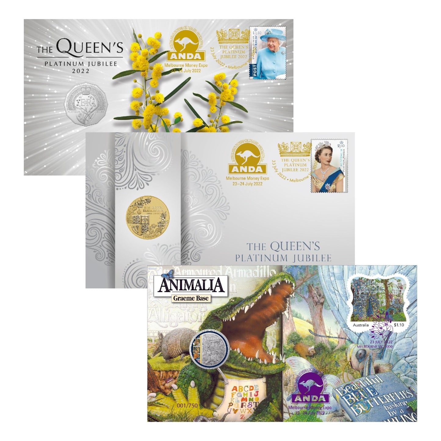 2022 ANDA Melbourne Money Expo - ANDA Overprint - Trio with Matching Serial Numbers 240/750