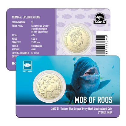 2022 ANDA Sydney Money Expo - Eastern Blue Groper Privy Mark $1 Coin