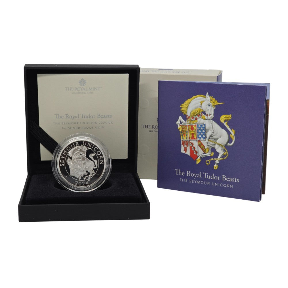 2024 The Royal Tudor Beasts the Seymour Unicorn UK 1oz Silver Proof Coin