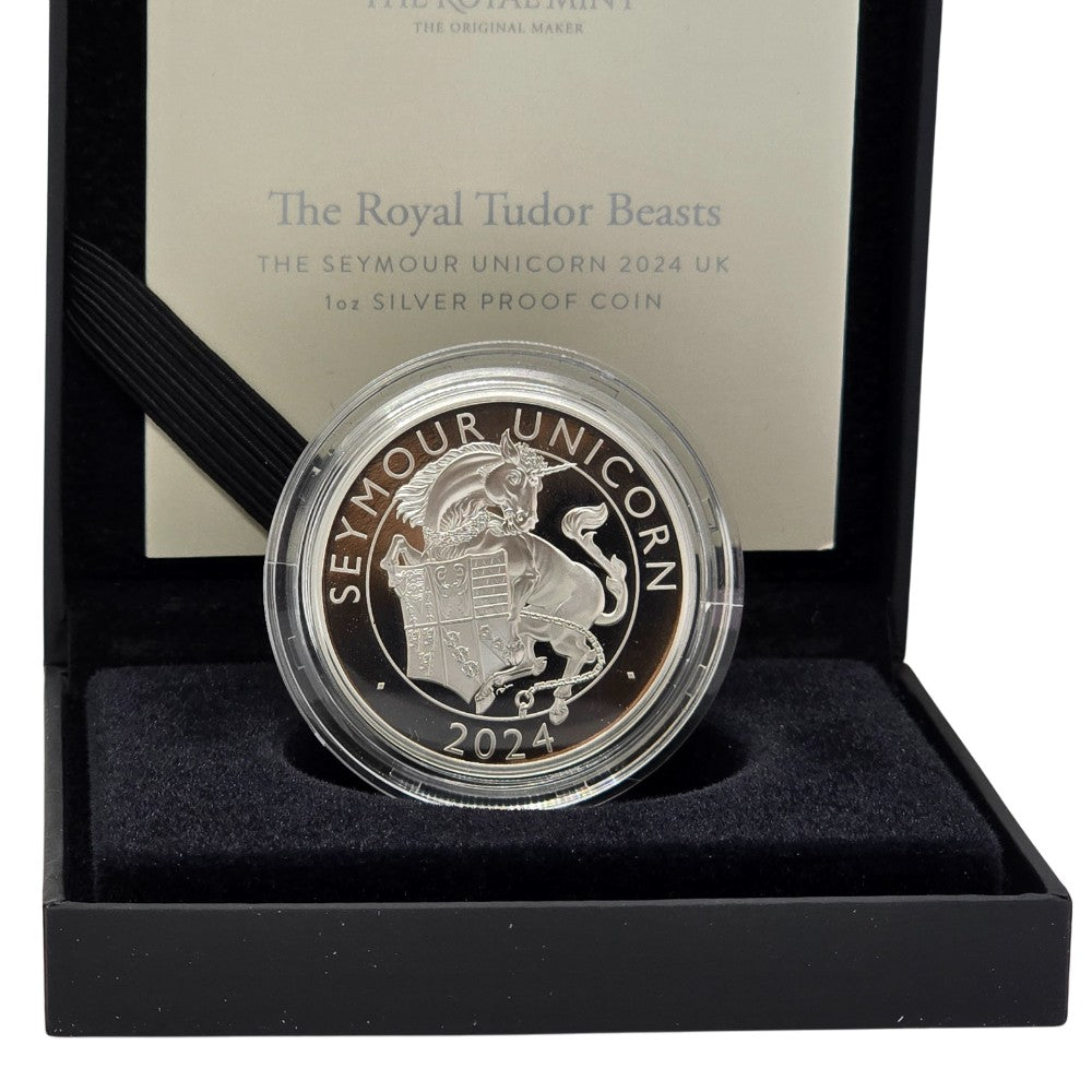 2024 The Royal Tudor Beasts the Seymour Unicorn UK 1oz Silver Proof Coin