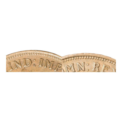 1922 Australian Penny - Extremely Fine - Indian Obverse with Curve Base Lettering