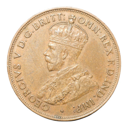 1922 Australian Penny - Extremely Fine - Indian Obverse with Curve Base Lettering