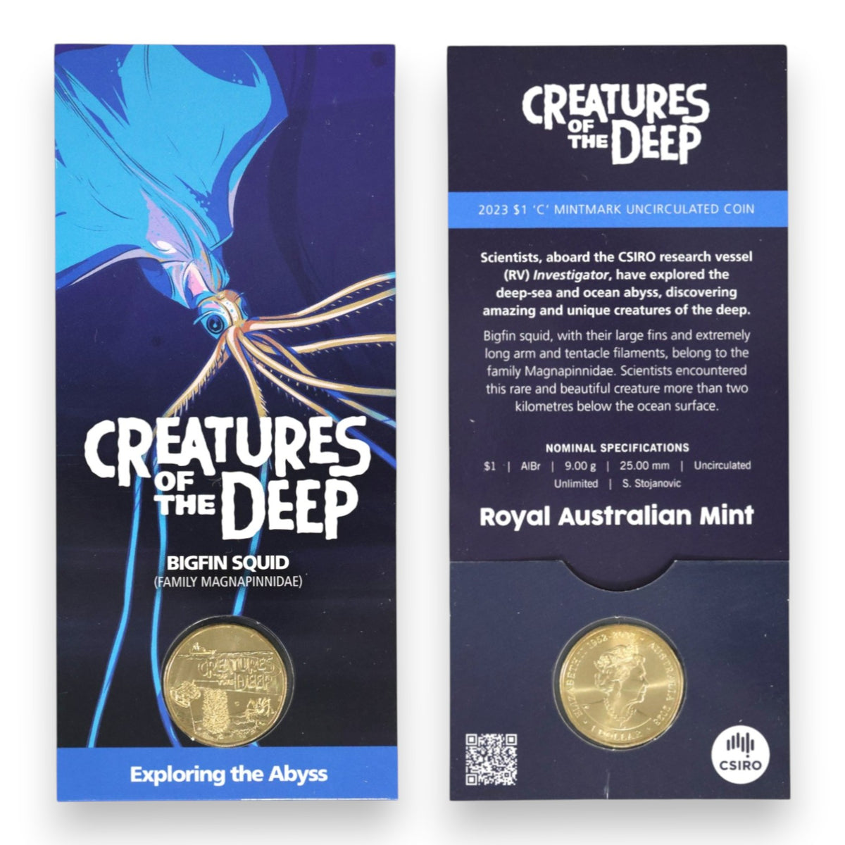 2023 $1 Creatures of the Deep Uncirculated Coin - Mintmark & Counterstamp Varieties