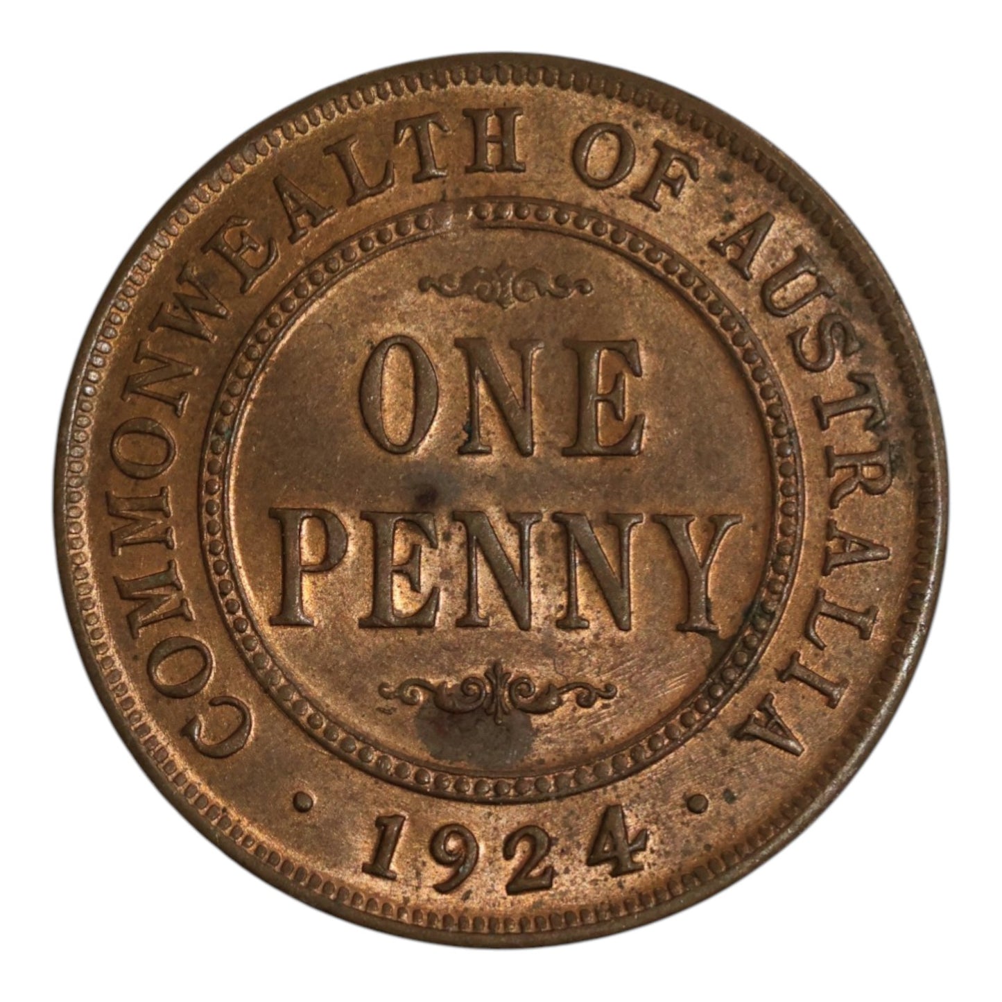 1924 Australian Penny -  About Uncirculated