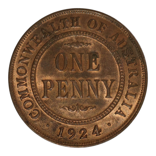 1924 Australian Penny -  About Uncirculated