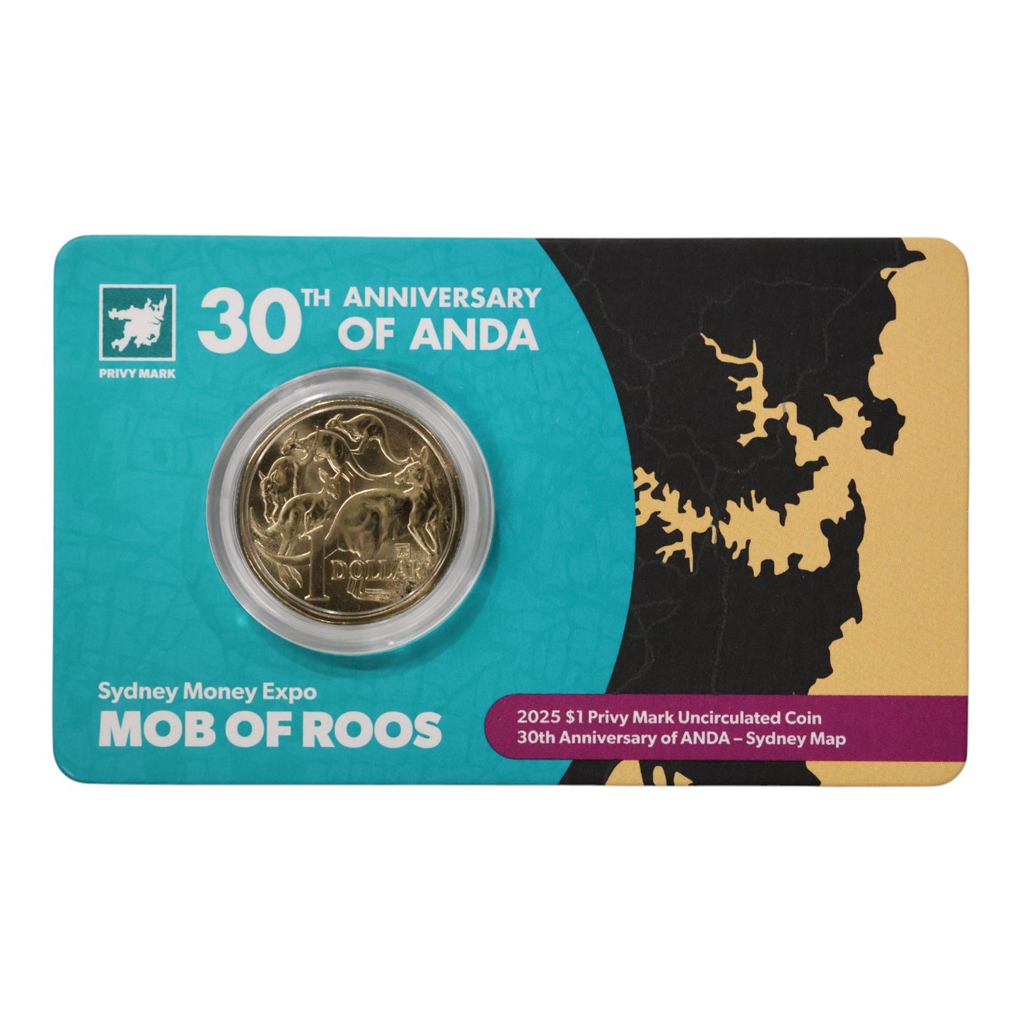 2025 $1 Coin - Sydney Money Expo Mob of Roos - Uncirculated Coin with Sydney Map Privy Mark