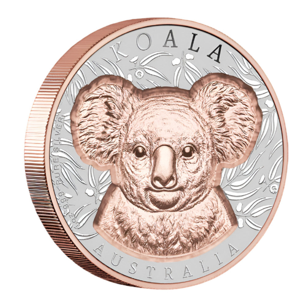 2025 Native Impressions - 1oz Silver Super Incused Rose Gold Koala Coin