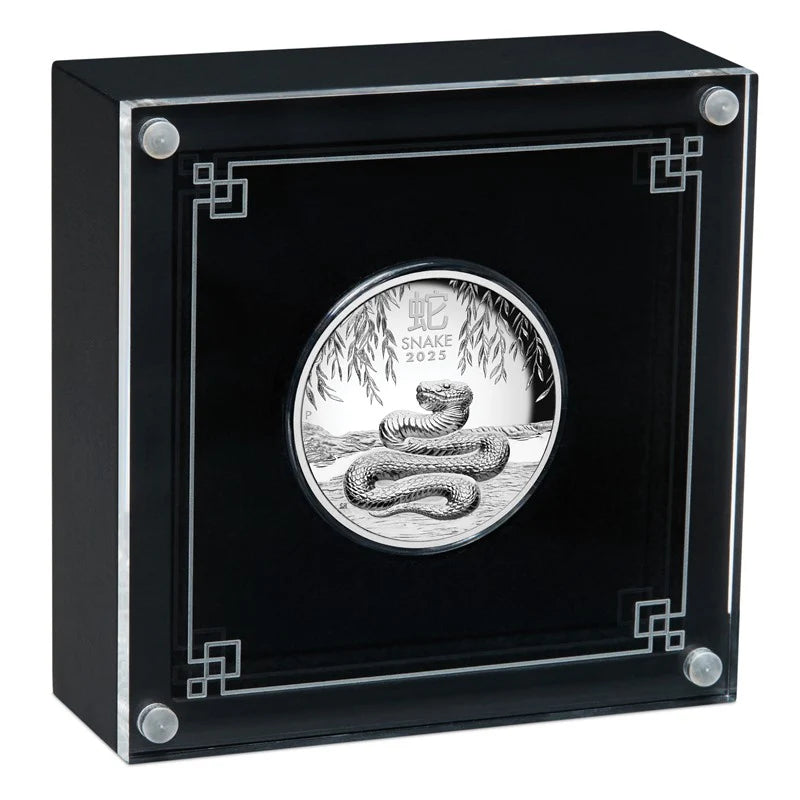 2025 $1 High Relief 1oz Fine Silver Proof Coin - Year of the Snake