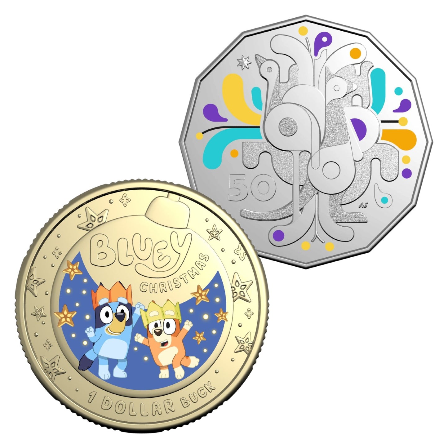 2025 Royal Australian Mint Two-Coin Bundle: Celebration and Bluey Christmas
