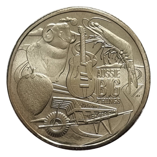 2025 $1 Coin - Aussie Big Things 2 - Merino, Strawberry, Wheelbarrow, Prawn, Golden Guitar
