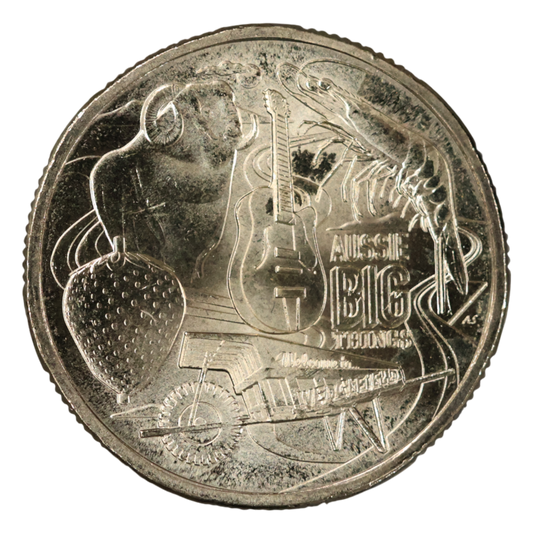 2025 $1 Coin - Aussie Big Things 2 - Merino, Strawberry, Wheelbarrow, Prawn, Golden Guitar