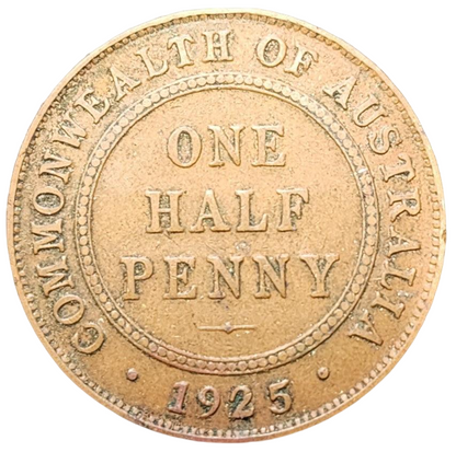 1925 Australian Half Penny - Very Good