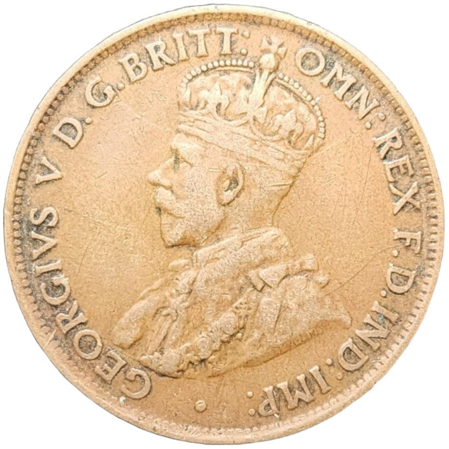 1925 Australian Half Penny - considered a slightly harder date - Fine - Loose Change Coins