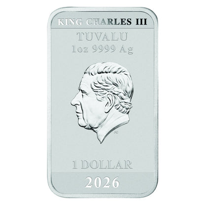 2026 1oz Silver Coloured Rectangular Coin - Stranger Things Season 1