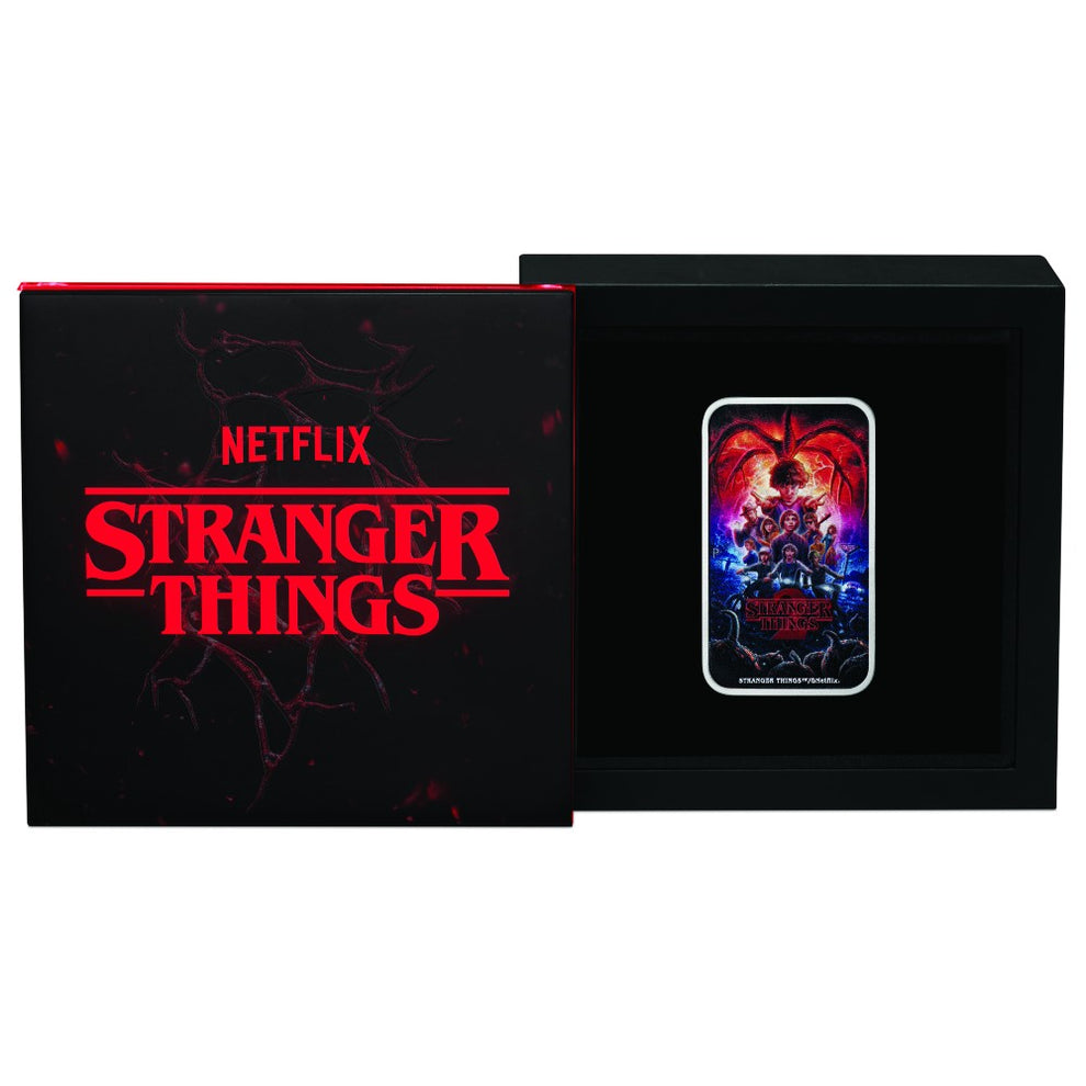 2026 1oz Silver Coloured Rectangular Coin - Stranger Things Season 2 ...
