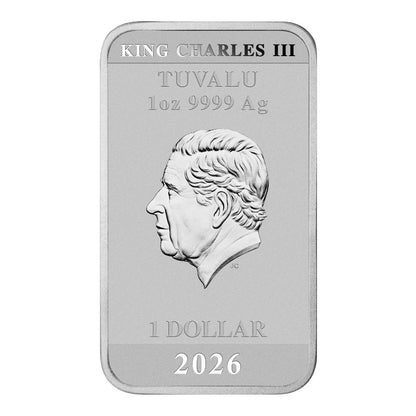 2026 1oz Silver Coloured Rectangular Coin - Stranger Things Season 2