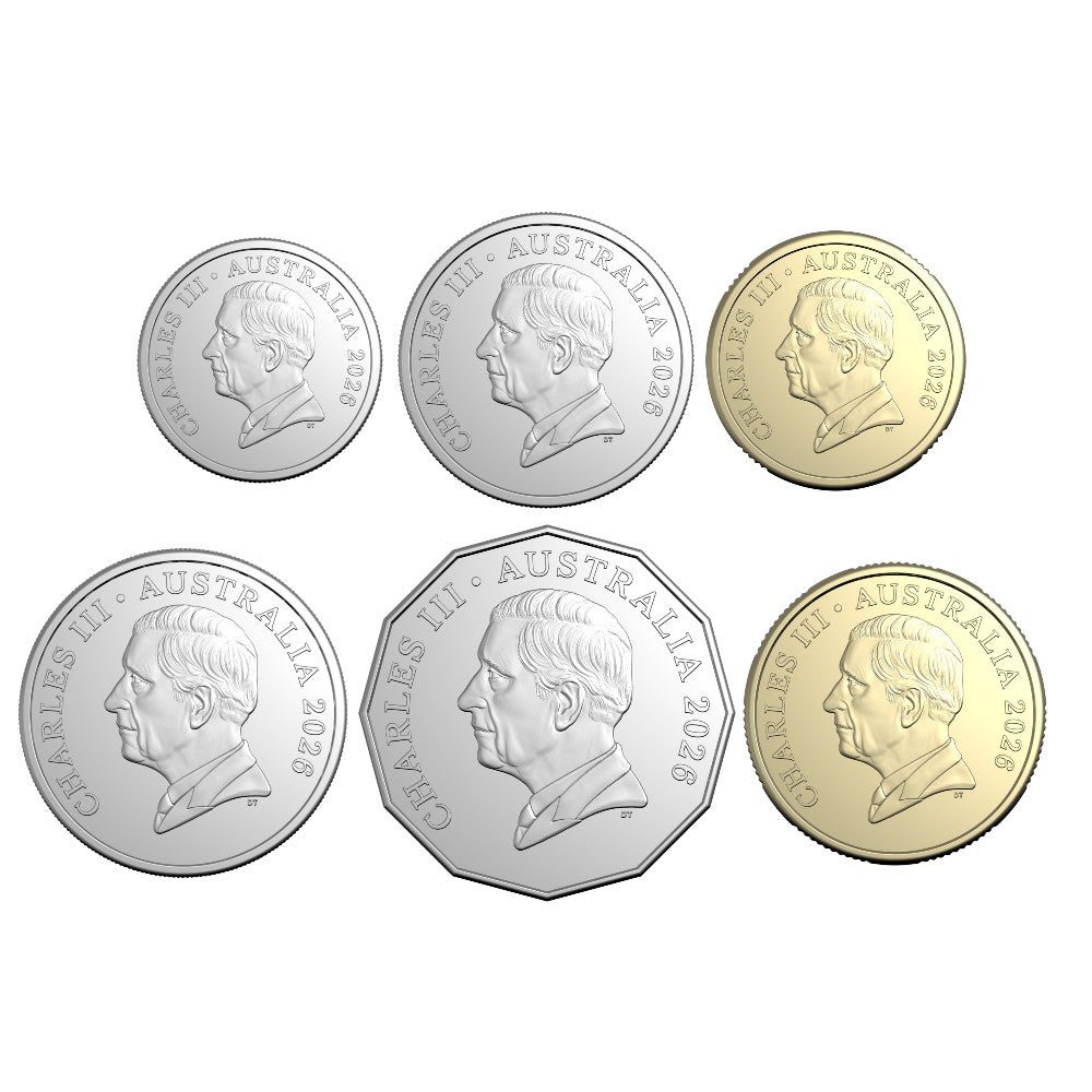 2026 Uncirculated 6-Coin Set - King Charles III (Inc. Mob of Six Roos $1)