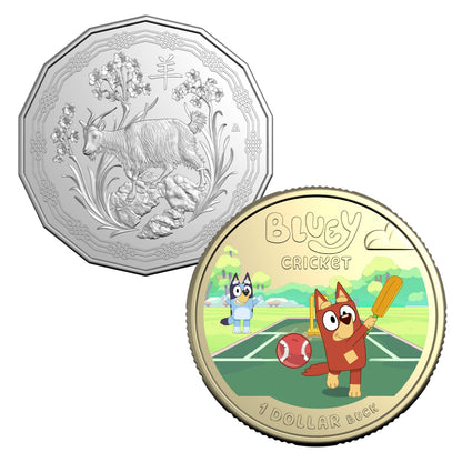 2026 RAM September Release 2-Coin Bundle – Bluey Cricket & Lunar Goat 50c