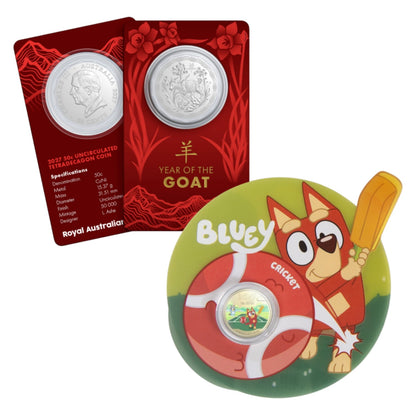 2026 RAM September Release 2-Coin Bundle – Bluey Cricket & Lunar Goat 50c