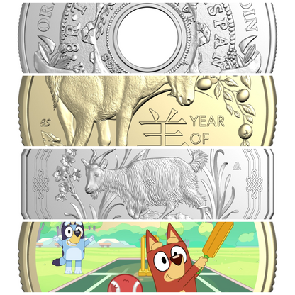 2026 RAM September Release 4-Coin Bundle – Bluey Cricket, Holey Dollar & Lunar Goat