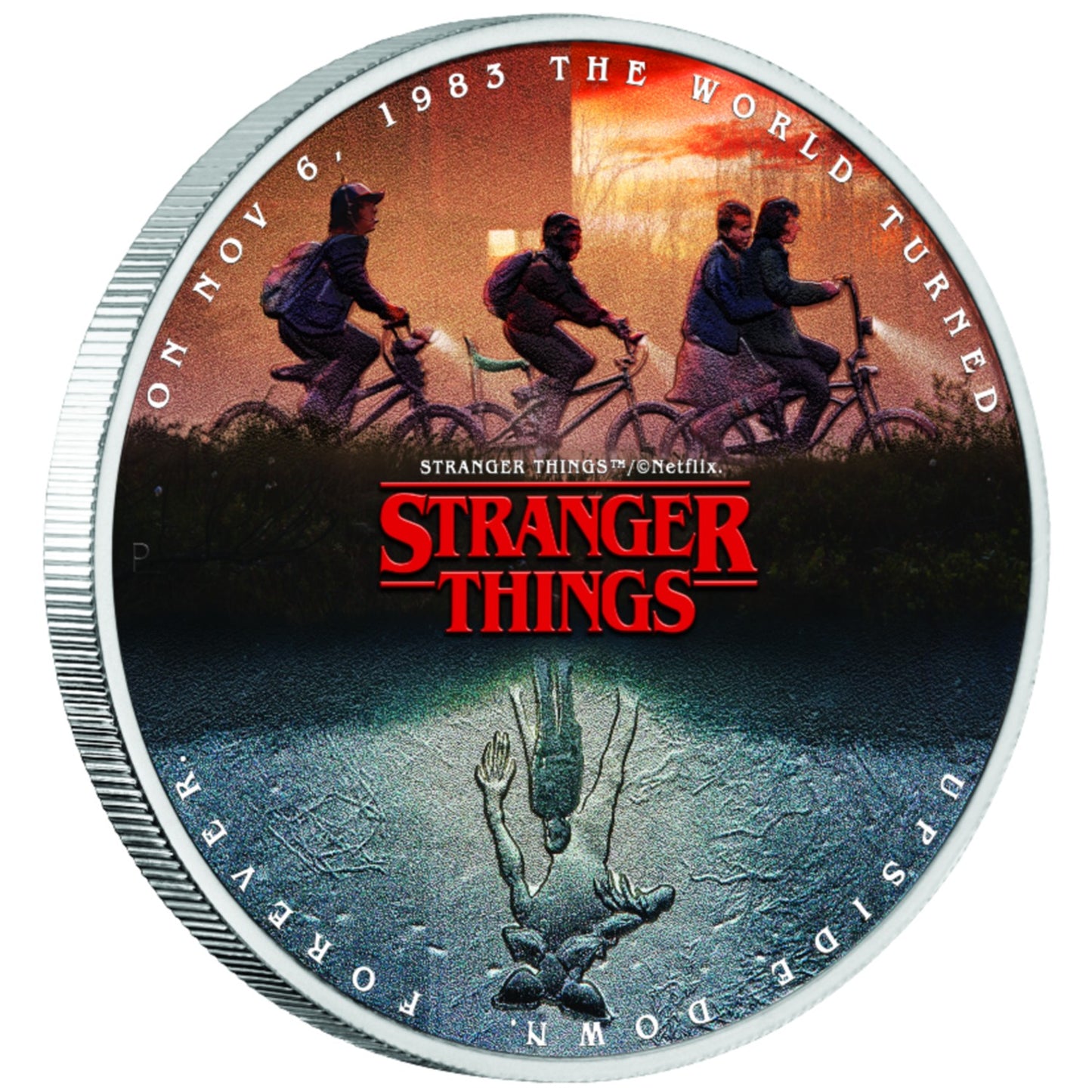 2026 1oz Silver Coloured Coin - Stranger Things - The Upside Down