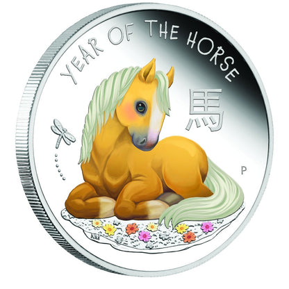 2026 1/2oz Silver Proof Coloured Coin - Baby Horse