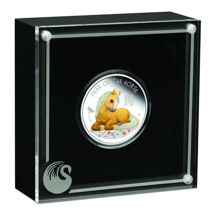 2026 1/2oz Silver Proof Coloured Coin - Baby Horse