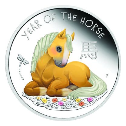 2026 1/2oz Silver Proof Coloured Coin - Baby Horse