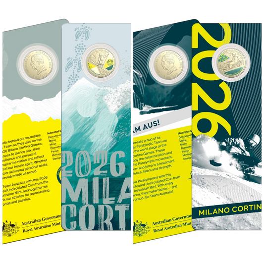 2026 $1 Coloured Uncirculated Two-Coin Bundle: Winter Olympics & Paralympics