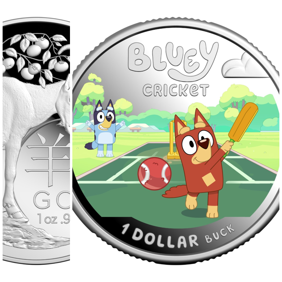 2027 Fine Silver Proof 2-Product Collector Bundle – Lunar Goat Dome & Bluey Cricket