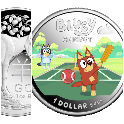 2027 Fine Silver Proof 2-Product Collector Bundle – Lunar Goat Dome & Bluey Cricket