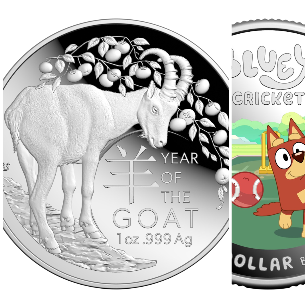 2027 Fine Silver Proof 2-Product Collector Bundle – Lunar Goat Dome & Bluey Cricket
