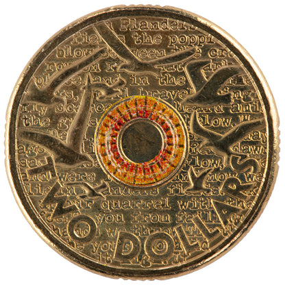 2015 $2 Coin - Remembrance Day - In Flanders Fields