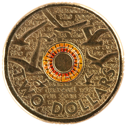2015 $2 Coin - Remembrance Day - In Flanders Fields