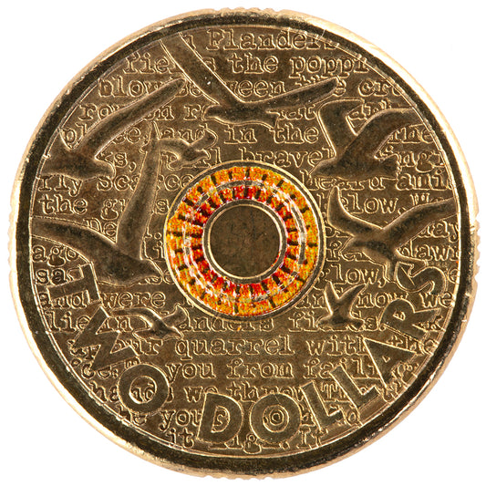 2015 $2 Coin - Remembrance Day - In Flanders Fields