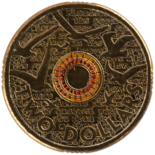2015 $2 Coin - Remembrance Day - In Flanders Fields