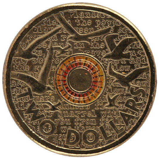 2015 $2 Coin - Remembrance Day - In Flanders Fields