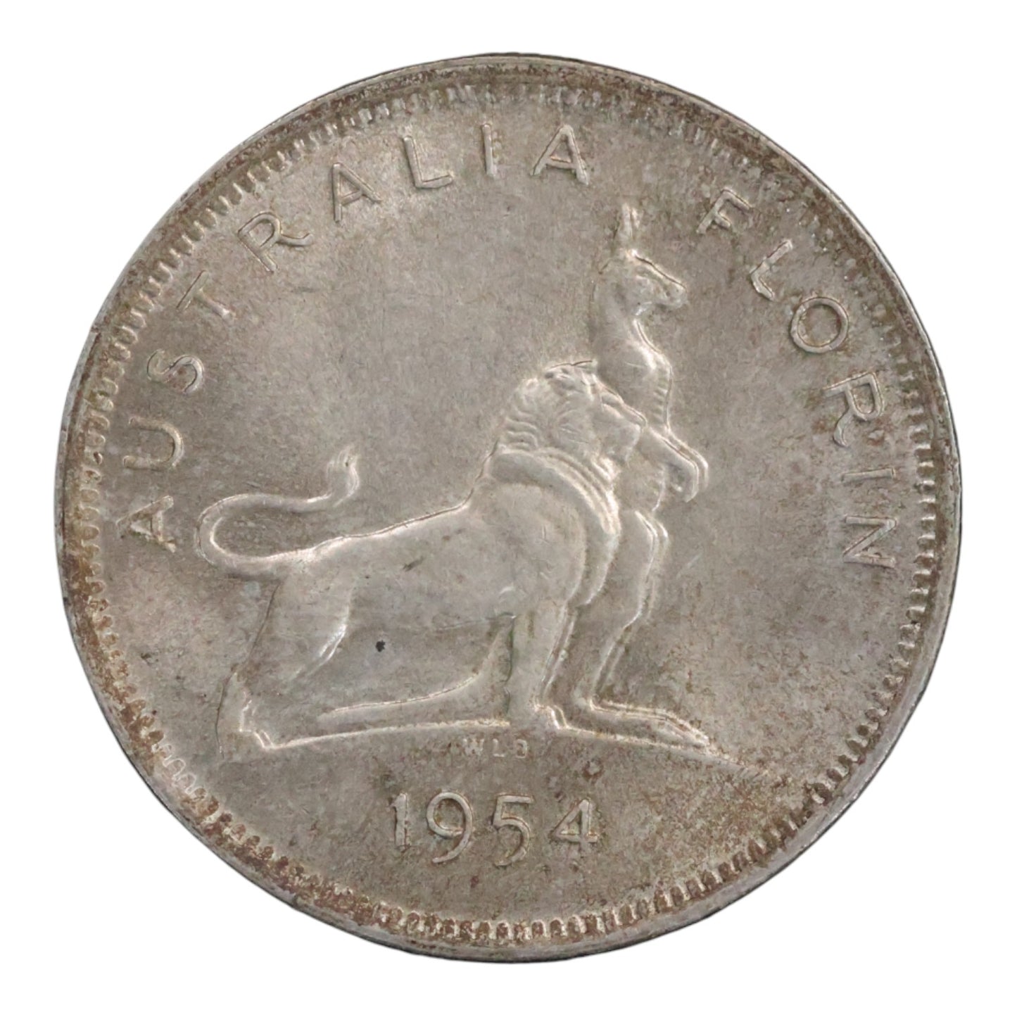 1954 Australian Florin - Royal Visit - About Uncirculated