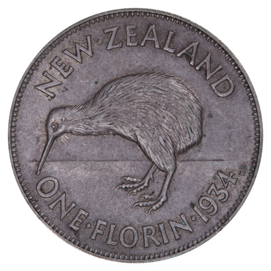 1934 New Zealand Florin - Very Fine