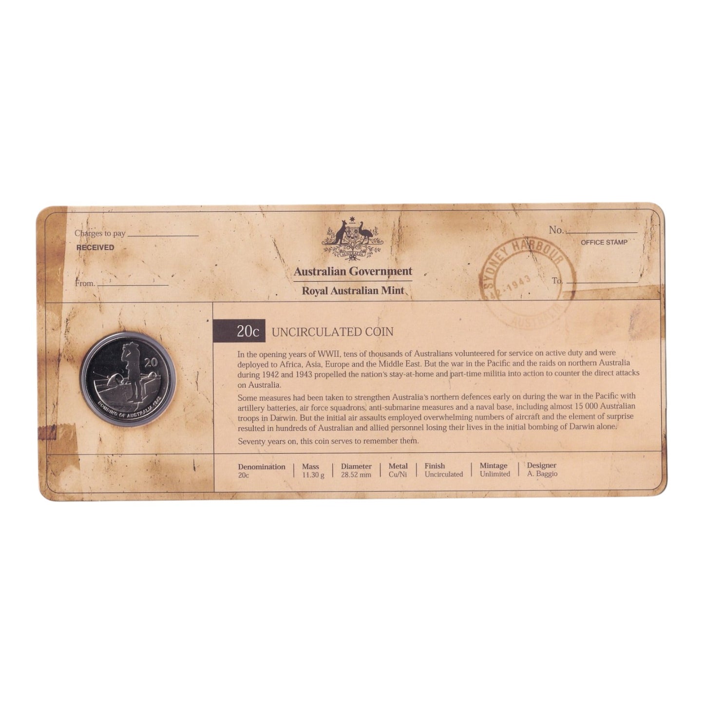 2012 Three-Coin Uncirculated Set: Shores Under Siege – Bombing of Australia 1942